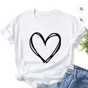 White Heart Graphic T-Shirt